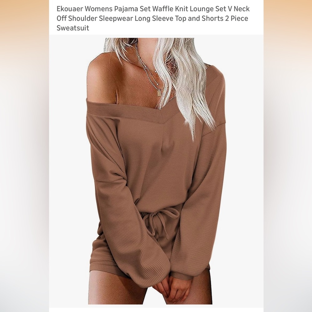 Women's Cozy Brown Pajama Set
